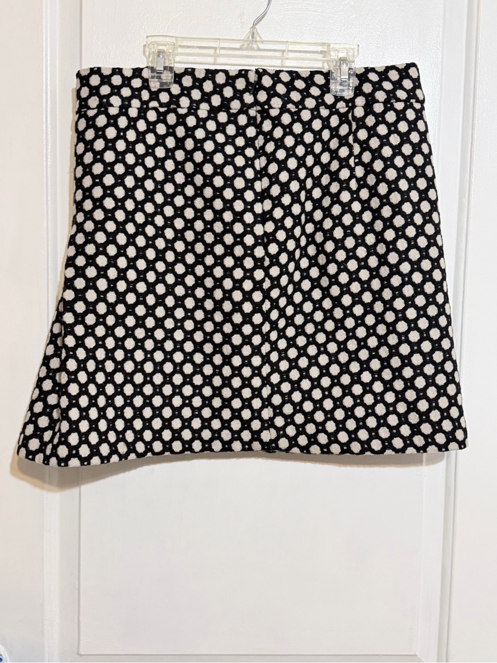 Boden Wool Black and White Mini Skirt with Polka Dot Pattern 14R - Picture 4 of 11